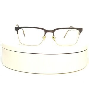Calvin Klein Eyeglasses Brown Gold Half Rim Rectangular Frames Tortoise Arms